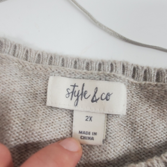 Style & Co Oatmeal Cozy Sweater - Picture 6 of 8